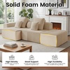 Korser 118″ Cloud Sectional Couches with Chaise, Boneless Couch with Ottoman, Modular Sectional Sofa with Deep Seat, No Assembly Required, Upholstered Corduroy Boneless Couches for Living Room, Black(Khaki)