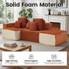 Korser 118″ Cloud Sectional Couches with Chaise, Boneless Couch with Ottoman, Modular Sectional Sofa with Deep Seat, No Assembly Required, Upholstered Corduroy Boneless Couches for Living Room, Black(Orange)