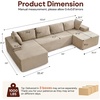 Korser 133″ Oversized Modular Sectional Sofa, U-Shaped Boneless Couch with Double Chaise, Comfy Corduroy Cloud Couch Sectional, Deep Seat Sectional Couches for Living Room, No Assembly Required, Black(Khaki)