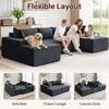 Korser 133″ Oversized Modular Sectional Sofa, U-Shaped Boneless Couch with Double Chaise, Comfy Corduroy Cloud Couch Sectional, Deep Seat Sectional Couches for Living Room, No Assembly Required, Black(Grey)