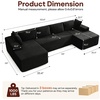 Korser 133″ Oversized Modular Sectional Sofa, U-Shaped Boneless Couch with Double Chaise, Comfy Corduroy Cloud Couch Sectional, Deep Seat Sectional Couches for Living Room, No Assembly Required, Black(Black)