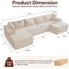 Korser 133″ Oversized Modular Sectional Sofa, U-Shaped Boneless Couch with Double Chaise, Comfy Corduroy Cloud Couch Sectional, Deep Seat Sectional Couches for Living Room, No Assembly Required, Black(Beige)