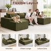 Korser 133″ Oversized Modular Sectional Sofa, U-Shaped Boneless Couch with Double Chaise, Comfy Corduroy Cloud Couch Sectional, Deep Seat Sectional Couches for Living Room, No Assembly Required, Black(Green)