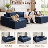 Korser 133″ Oversized Modular Sectional Sofa, U-Shaped Boneless Couch with Double Chaise, Comfy Corduroy Cloud Couch Sectional, Deep Seat Sectional Couches for Living Room, No Assembly Required, Black(Blue)