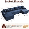 Korser 133″ Oversized Modular Sectional Sofa, U-Shaped Boneless Couch with Double Chaise, Comfy Corduroy Cloud Couch Sectional, Deep Seat Sectional Couches for Living Room, No Assembly Required, Black(Blue)