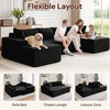 Korser 133″ Oversized Modular Sectional Sofa, U-Shaped Boneless Couch with Double Chaise, Comfy Corduroy Cloud Couch Sectional, Deep Seat Sectional Couches for Living Room, No Assembly Required, Black(Black)
