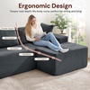 Korser 133″ Oversized Modular Sectional Sofa, U-Shaped Boneless Couch with Double Chaise, Comfy Corduroy Cloud Couch Sectional, Deep Seat Sectional Couches for Living Room, No Assembly Required, Black(Grey)