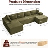 Korser 133″ Oversized Modular Sectional Sofa, U-Shaped Boneless Couch with Double Chaise, Comfy Corduroy Cloud Couch Sectional, Deep Seat Sectional Couches for Living Room, No Assembly Required, Black(Green)