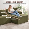Korser 133″ Oversized Modular Sectional Sofa, U-Shaped Boneless Couch with Double Chaise, Comfy Corduroy Cloud Couch Sectional, Deep Seat Sectional Couches for Living Room, No Assembly Required, Black(Green)