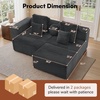Korser 91″ Cloud Sectional Couches for Living Room, Convertible L-Shape Boneless Couch with Ottoman, Comfy Modular Sectional Sofa, Deep Seat Sofa with Throw Pillows for Living Room, Corduroy, Black(Grey)