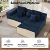 Korser 91″ Cloud Sectional Couches for Living Room, Convertible L-Shape Boneless Couch with Ottoman, Comfy Modular Sectional Sofa, Deep Seat Sofa with Throw Pillows for Living Room, Corduroy, Black(Blue)