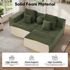 Korser 91″ Cloud Sectional Couches for Living Room, Convertible L-Shape Boneless Couch with Ottoman, Comfy Modular Sectional Sofa, Deep Seat Sofa with Throw Pillows for Living Room, Corduroy, Black(Green)