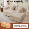 Korser 91″ Cloud Sectional Couches for Living Room, Convertible L-Shape Boneless Couch with Ottoman, Comfy Modular Sectional Sofa, Deep Seat Sofa with Throw Pillows for Living Room, Corduroy, Black(Khaki)