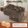 Korser 91″ Cloud Sectional Couches for Living Room, Convertible L-Shape Boneless Couch with Ottoman, Comfy Modular Sectional Sofa, Deep Seat Sofa with Throw Pillows for Living Room, Corduroy, Black(Brown)