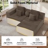 Korser 91″ Cloud Sectional Couches for Living Room, Convertible L-Shape Boneless Couch with Ottoman, Comfy Modular Sectional Sofa, Deep Seat Sofa with Throw Pillows for Living Room, Corduroy, Black(Brown)