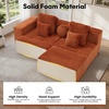 Korser 91″ Cloud Sectional Couches for Living Room, Convertible L-Shape Boneless Couch with Ottoman, Comfy Modular Sectional Sofa, Deep Seat Sofa with Throw Pillows for Living Room, Corduroy, Black(Orange)