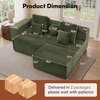 Korser 91″ Cloud Sectional Couches for Living Room, Convertible L-Shape Boneless Couch with Ottoman, Comfy Modular Sectional Sofa, Deep Seat Sofa with Throw Pillows for Living Room, Corduroy, Black(Green)