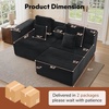 Korser 91″ Cloud Sectional Couches for Living Room, Convertible L-Shape Boneless Couch with Ottoman, Comfy Modular Sectional Sofa, Deep Seat Sofa with Throw Pillows for Living Room, Corduroy, Black(Black)