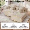 Korser 91″ Cloud Sectional Couches for Living Room, Convertible L-Shape Boneless Couch with Ottoman, Comfy Modular Sectional Sofa, Deep Seat Sofa with Throw Pillows for Living Room, Corduroy, Black(Khaki)