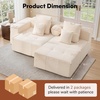 Korser 91″ Cloud Sectional Couches for Living Room, Convertible L-Shape Boneless Couch with Ottoman, Comfy Modular Sectional Sofa, Deep Seat Sofa with Throw Pillows for Living Room, Corduroy, Black(Beige)