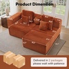 Korser 91″ Cloud Sectional Couches for Living Room, Convertible L-Shape Boneless Couch with Ottoman, Comfy Modular Sectional Sofa, Deep Seat Sofa with Throw Pillows for Living Room, Corduroy, Black(Orange)