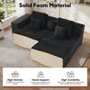 Korser 91″ Cloud Sectional Couches for Living Room, Convertible L-Shape Boneless Couch with Ottoman, Comfy Modular Sectional Sofa, Deep Seat Sofa with Throw Pillows for Living Room, Corduroy, Black(Black)