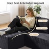 Korser Cloud Modular Sectional Sofa with L-Shaped, Boneless Couches for Living Room, Fluffy Comfy Corduroy Deep Seat with Ottoman, Bedroom, Apartment, No Assembly Required(Black)
