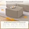 Korser Cloud Modular Sectional Sofa with L-Shaped, Boneless Couches for Living Room, Fluffy Comfy Corduroy Deep Seat with Ottoman, Bedroom, Apartment, No Assembly Required(Khaki)