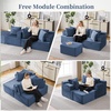 Korser Cloud Modular Sectional Sofa with L-Shaped, Boneless Couches for Living Room, Fluffy Comfy Corduroy Deep Seat with Ottoman, Bedroom, Apartment, No Assembly Required(Blue)