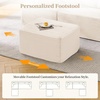 Korser Cloud Modular Sectional Sofa with L-Shaped, Boneless Couches for Living Room, Fluffy Comfy Corduroy Deep Seat with Ottoman, Bedroom, Apartment, No Assembly Required(Beige)