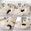 Korser Cloud Modular Sectional Sofa with L-Shaped, Boneless Couches for Living Room, Fluffy Comfy Corduroy Deep Seat with Ottoman, Bedroom, Apartment, No Assembly Required(Beige)