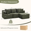 Korser Cloud Modular Sectional Sofa with L-Shaped, Boneless Couches for Living Room, Fluffy Comfy Corduroy Deep Seat with Ottoman, Bedroom, Apartment, No Assembly Required(Green-1)