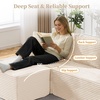 Korser Cloud Modular Sectional Sofa with L-Shaped, Boneless Couches for Living Room, Fluffy Comfy Corduroy Deep Seat with Ottoman, Bedroom, Apartment, No Assembly Required(Beige)