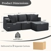 Korser Cloud Modular Sectional Sofa with L-Shaped, Boneless Couches for Living Room, Fluffy Comfy Corduroy Deep Seat with Ottoman, Bedroom, Apartment, No Assembly Required(Grey)