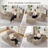 Korser Cloud Modular Sectional Sofa with L-Shaped, Boneless Couches for Living Room, Fluffy Comfy Corduroy Deep Seat with Ottoman, Bedroom, Apartment, No Assembly Required(Khaki)