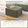 Korser Cloud Modular Sectional Sofa with L-Shaped, Boneless Couches for Living Room, Fluffy Comfy Corduroy Deep Seat with Ottoman, Bedroom, Apartment, No Assembly Required(Green-1)