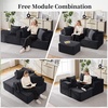 Korser Cloud Modular Sectional Sofa with L-Shaped, Boneless Couches for Living Room, Fluffy Comfy Corduroy Deep Seat with Ottoman, Bedroom, Apartment, No Assembly Required(Black)