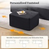 Korser Cloud Modular Sectional Sofa with L-Shaped, Boneless Couches for Living Room, Fluffy Comfy Corduroy Deep Seat with Ottoman, Bedroom, Apartment, No Assembly Required(Black)