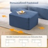 Korser Cloud Modular Sectional Sofa with L-Shaped, Boneless Couches for Living Room, Fluffy Comfy Corduroy Deep Seat with Ottoman, Bedroom, Apartment, No Assembly Required(Blue)