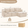 Korser Cloud Modular Sectional Sofa with L-Shaped, Boneless Couches for Living Room, Fluffy Comfy Corduroy Deep Seat with Ottoman, Bedroom, Apartment, No Assembly Required(Beige)