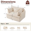 Korser Corduroy Boneless Couch, Oversized Chaise Lounge Chair Indoor, Upholstered Boneless Sofa Bed with Pillows & Side Pockets, Cloud Couches Bed for Living Room, No Assembly Required, Beige(Beige)