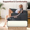 Korser Corduroy Boneless Couch, Oversized Chaise Lounge Chair Indoor, Upholstered Boneless Sofa Bed with Pillows & Side Pockets, Cloud Couches Bed for Living Room, No Assembly Required, Beige(Darkgrey)