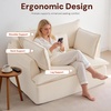 Korser Corduroy Boneless Couch, Oversized Chaise Lounge Chair Indoor, Upholstered Boneless Sofa Bed with Pillows & Side Pockets, Cloud Couches Bed for Living Room, No Assembly Required, Beige(Beige)