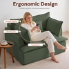 Korser Corduroy Boneless Couch, Oversized Chaise Lounge Chair Indoor, Upholstered Boneless Sofa Bed with Pillows & Side Pockets, Cloud Couches Bed for Living Room, No Assembly Required, Beige(Green)