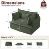 Korser Corduroy Boneless Couch, Oversized Chaise Lounge Chair Indoor, Upholstered Boneless Sofa Bed with Pillows & Side Pockets, Cloud Couches Bed for Living Room, No Assembly Required, Beige(Green)