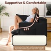 Korser Corduroy Boneless Couch, Oversized Chaise Lounge Chair Indoor, Upholstered Boneless Sofa Bed with Pillows & Side Pockets, Cloud Couches Bed for Living Room, No Assembly Required, Beige(Black)