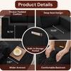 Korser Sectional Couches for Living Room, Boneless Couch with Ottoman, Comfy Fluffy Cloud Couch with Deep Seat, Modular Sectional Sofa with Side Pockets, No Assembly L Shaped Couch, Corduroy(Black)