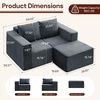 Korser Sectional Couches for Living Room, Boneless Couch with Ottoman, Comfy Fluffy Cloud Couch with Deep Seat, Modular Sectional Sofa with Side Pockets, No Assembly L Shaped Couch, Corduroy(Dark Gray)