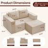 Korser Sectional Couches for Living Room, Boneless Couch with Ottoman, Comfy Fluffy Cloud Couch with Deep Seat, Modular Sectional Sofa with Side Pockets, No Assembly L Shaped Couch, Corduroy(Beige)
