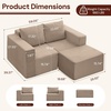 Korser Sectional Couches for Living Room, Boneless Couch with Ottoman, Comfy Fluffy Cloud Couch with Deep Seat, Modular Sectional Sofa with Side Pockets, No Assembly L Shaped Couch, Corduroy(Khaki)